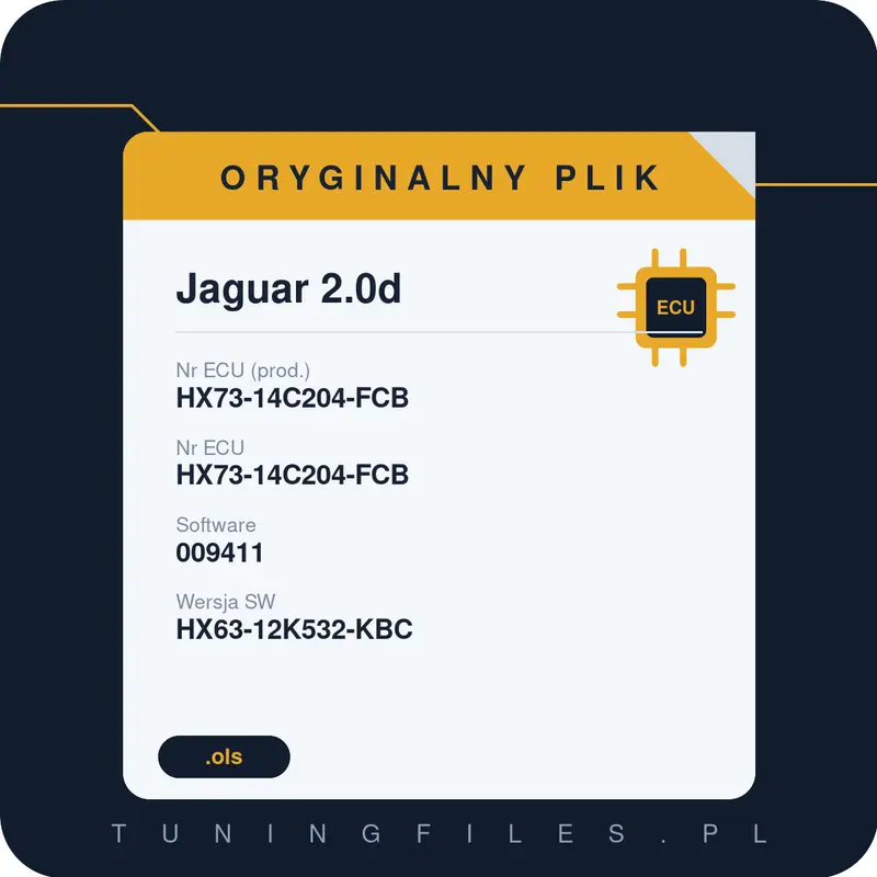 Oryginalny plik Jaguar 2.0d HX73-14C204-FCB HX73-14C204-FCB 009411 HX63-12K532-KBC