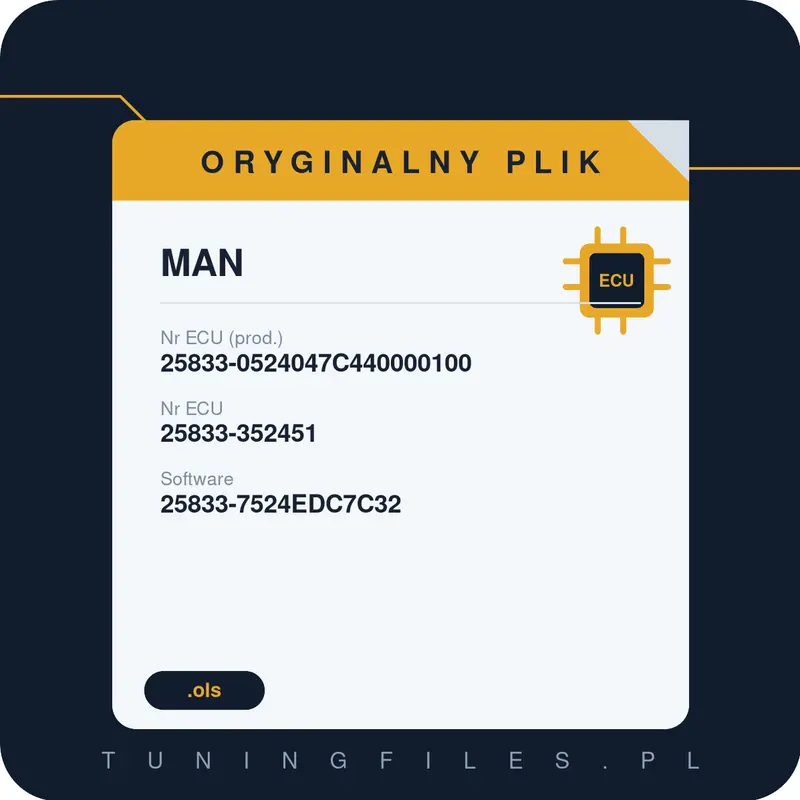 Oryginalny plik MAN 25833-0524047C440000100 25833-352451 25833-7524EDC7C32