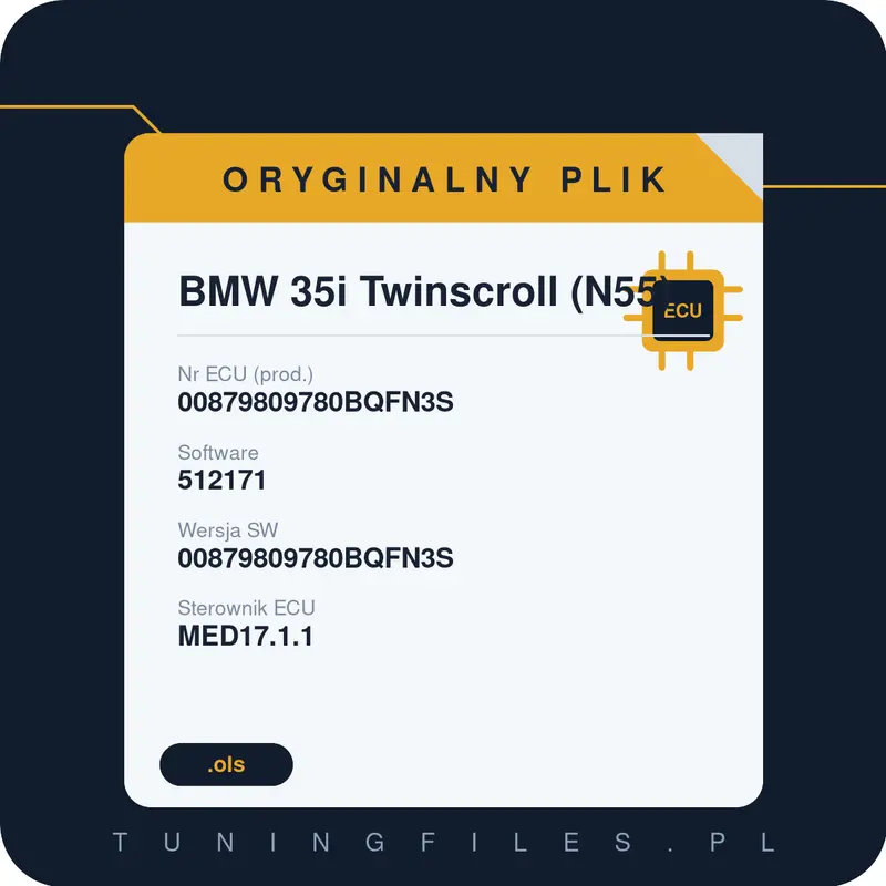 Oryginalny plik BMW 35i Twinscroll (N55) 00879809780BQFN3S 512171 00879809780BQFN3S
