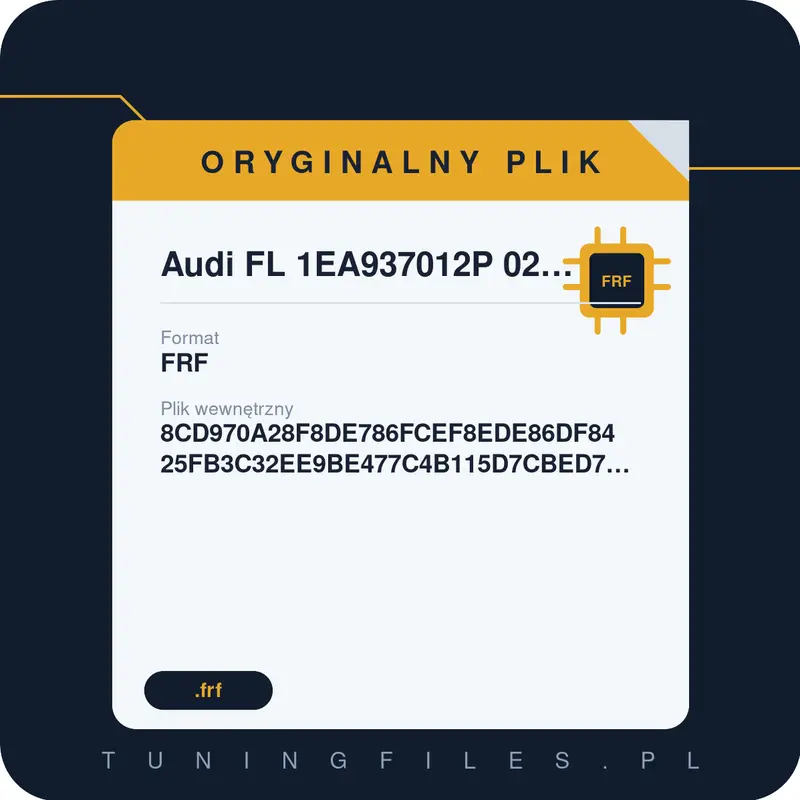Oryginalny Plik FRF Audi FL 1EA937012P 0297 CUS001 V001 S