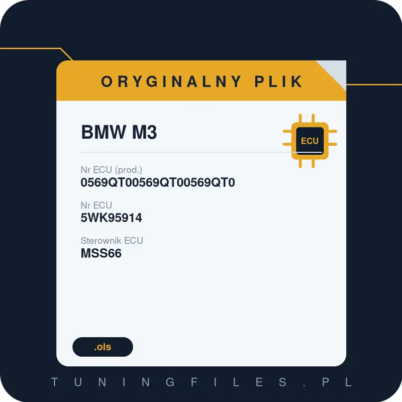 Oryginalny plik BMW M3 0569QT00569QT00569QT0 5WK95914
