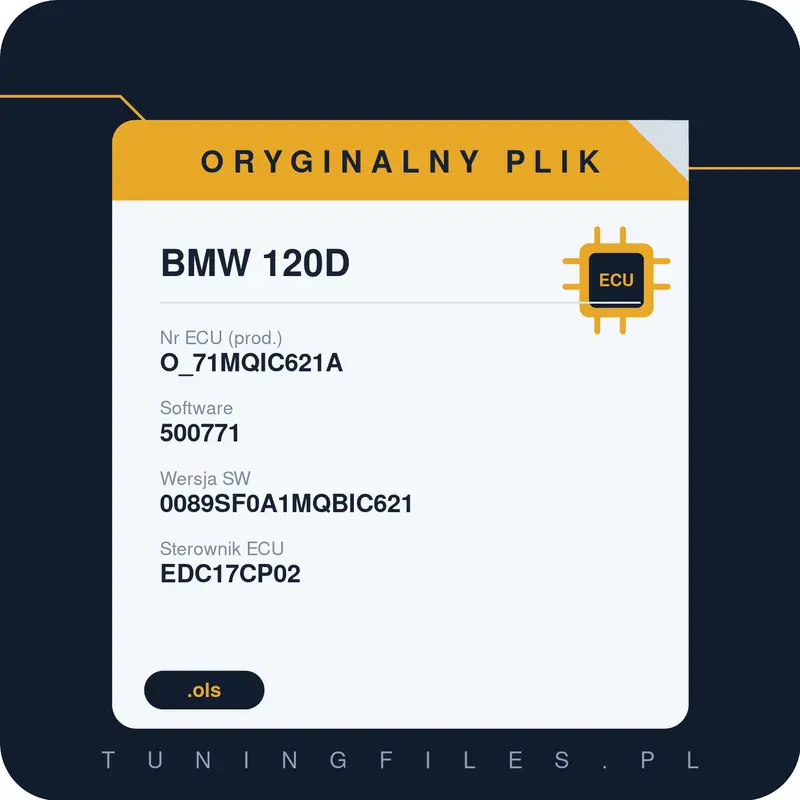 Oryginalny plik BMW 120D O_71MQIC621A 500771 0089SF0A1MQBIC621