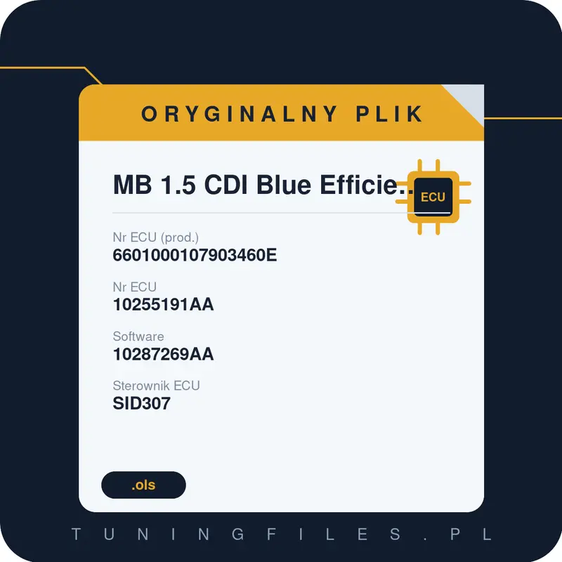 Oryginalny plik MB 1.5 CDI Blue Efficiency 6601000107903460E 10255191AA 10287269AA