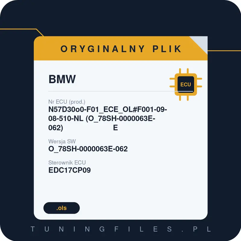 Oryginalny plik BMW N57D30o0-F01_ECE_OL#F001-09-08-510-NL (O_78SH-0000063E-062) E O_78SH-0000063E-062