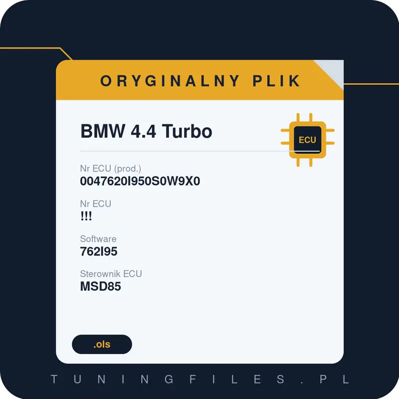 Oryginalny plik BMW 4.4 Turbo 0047620I950S0W9X0 !!! 762I95