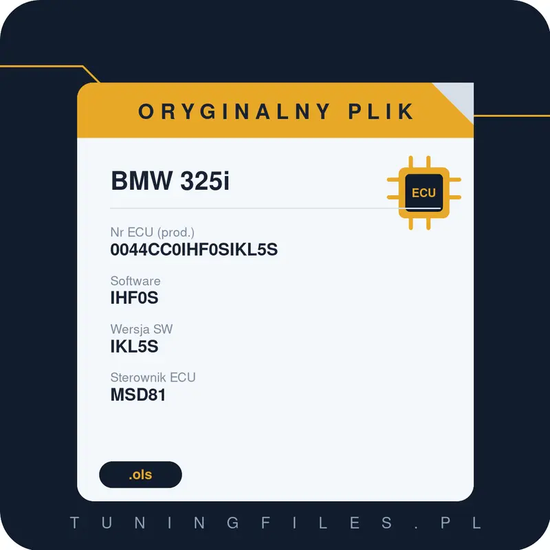 Oryginalny plik BMW 325i 0044CC0IHF0SIKL5S IHF0S IKL5S
