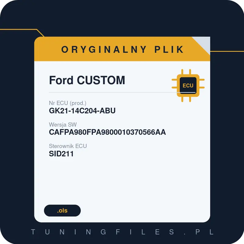 Oryginalny plik Ford CUSTOM GK21-14C204-ABU CAFPA980FPA9800010370566AA