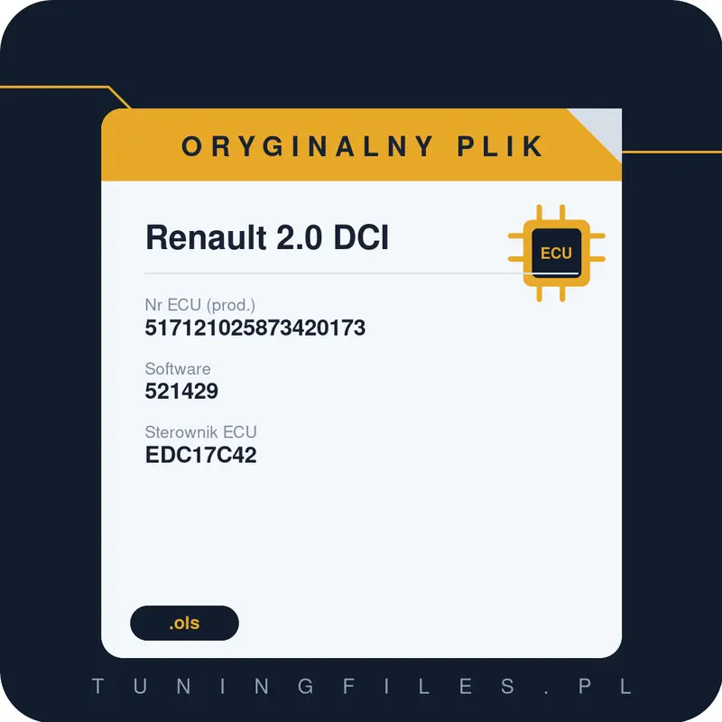 Oryginalny plik Renault 2.0 DCI 517121025873420173 521429