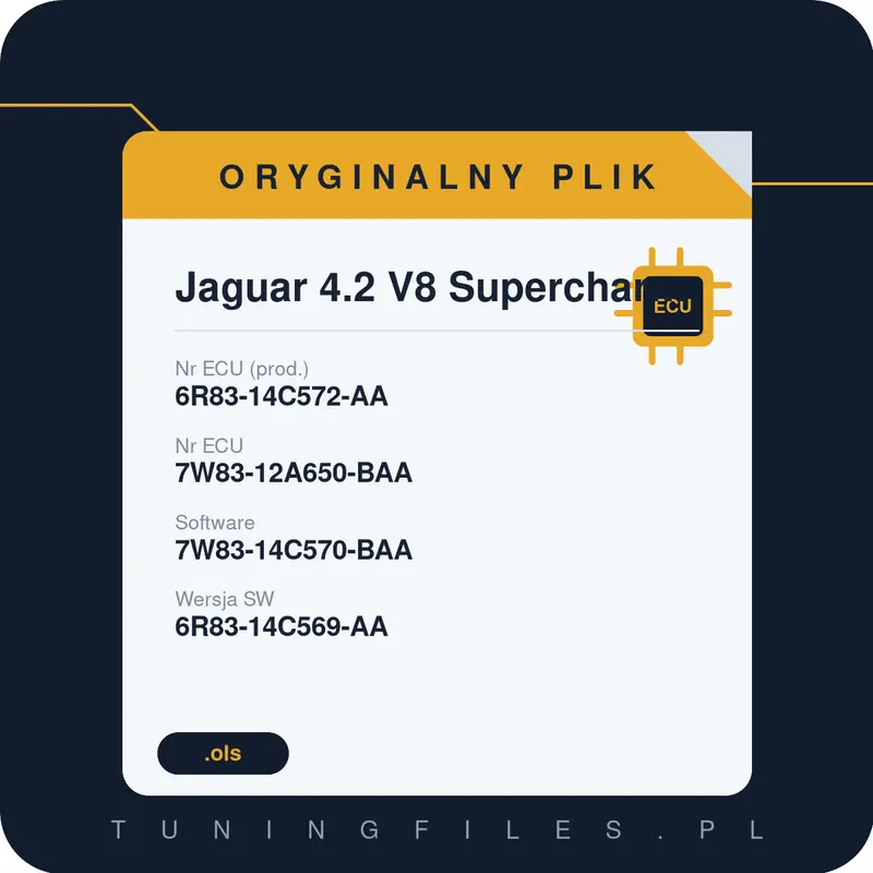 Oryginalny plik Jaguar 4.2 V8 Supercharged 6R83-14C572-AA 7W83-12A650-BAA 7W83-14C570-BAA 6R83-14C569-AA