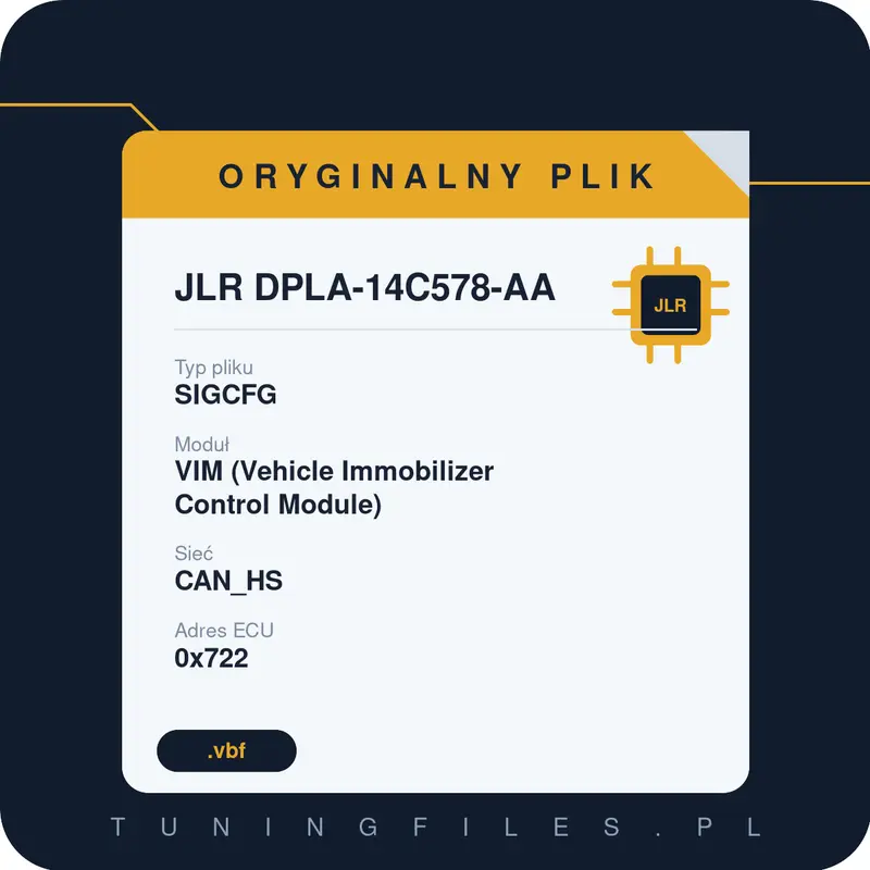 Oryginalny plik JLR DPLA-14C578-AA SIGCFG