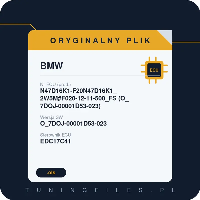 Oryginalny plik BMW N47D16K1-F20N47D16K1_2W5M#F020-12-11-500_FS (O_7DOJ-00001D53-023) O_7DOJ-00001D53-023