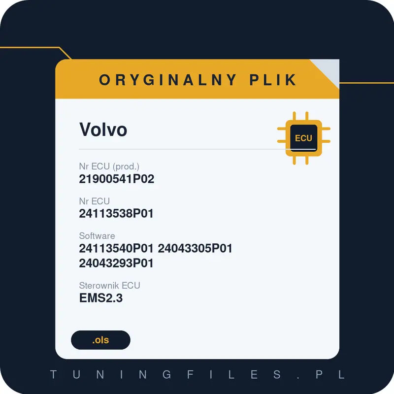 Oryginalny plik Volvo 21900541P02 24113538P01 24113540P01 24043305P01 24043293P01