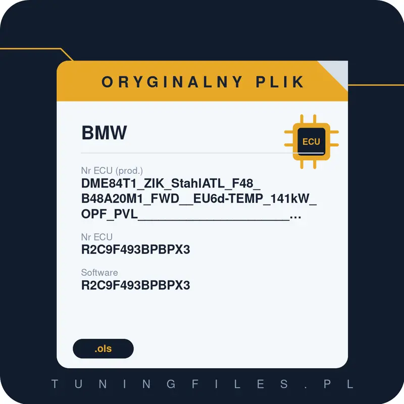 Oryginalny plik BMW DME84T1_ZIK_StahlATL_F48_B48A20M1_FWD__EU6d-TEMP_141kW_OPF_PVL______________________________________#R2C9F493BPBPX3 R2C9F493BPBPX3 R2C9F493BPBPX3 R2C9F493B