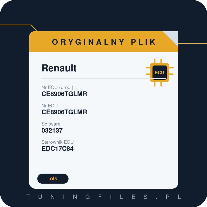 Oryginalny plik Renault CE8906TGLMR CE8906TGLMR 032137