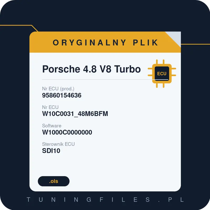Oryginalny plik Porsche 4.8 V8 Turbo 95860154636 W10C0031_48M6BFM W1000C0000000