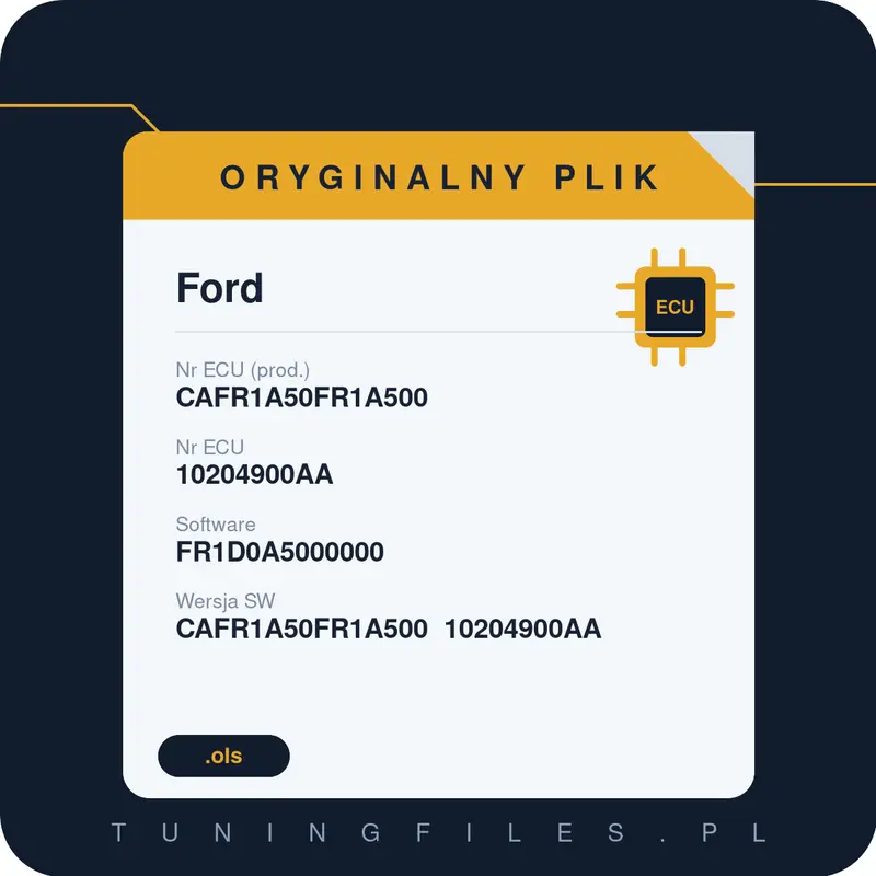Oryginalny plik Ford CAFR1A50FR1A500 10204900AA FR1D0A5000000 CAFR1A50FR1A500 10204900AA
