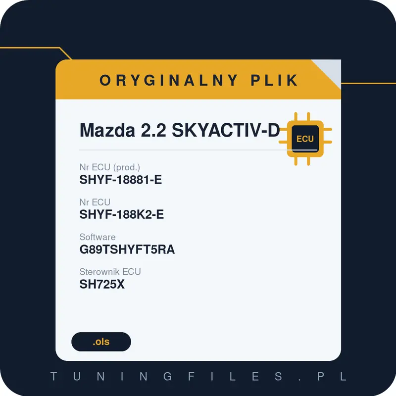 Oryginalny plik Mazda 2.2 SKYACTIV-D SHYF-18881-E SHYF-188K2-E G89TSHYFT5RA