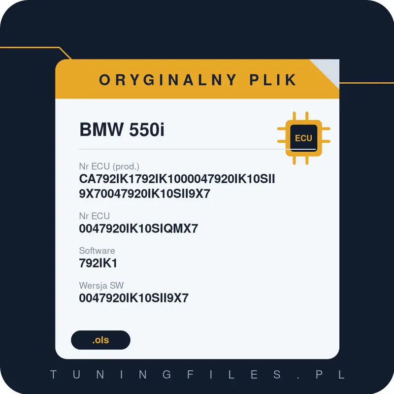 Oryginalny plik BMW 550i CA792IK1792IK1000047920IK10SII9X70047920IK10SII9X7 0047920IK10SIQMX7 792IK1 0047920IK10SII9X7