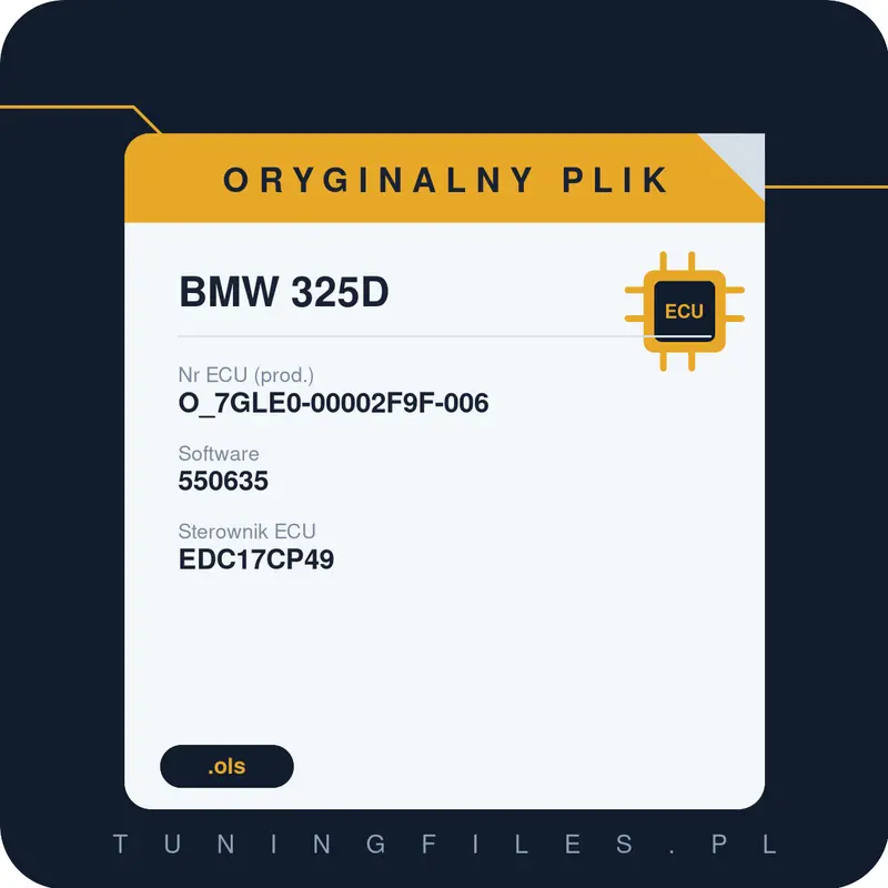 Oryginalny plik BMW 325D O_7GLE0-00002F9F-006 550635