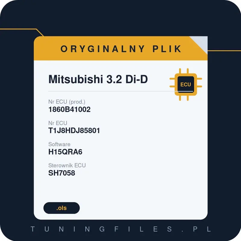 Oryginalny plik Mitsubishi 3.2 Di-D 1860B41002 T1J8HDJ85801 H15QRA6