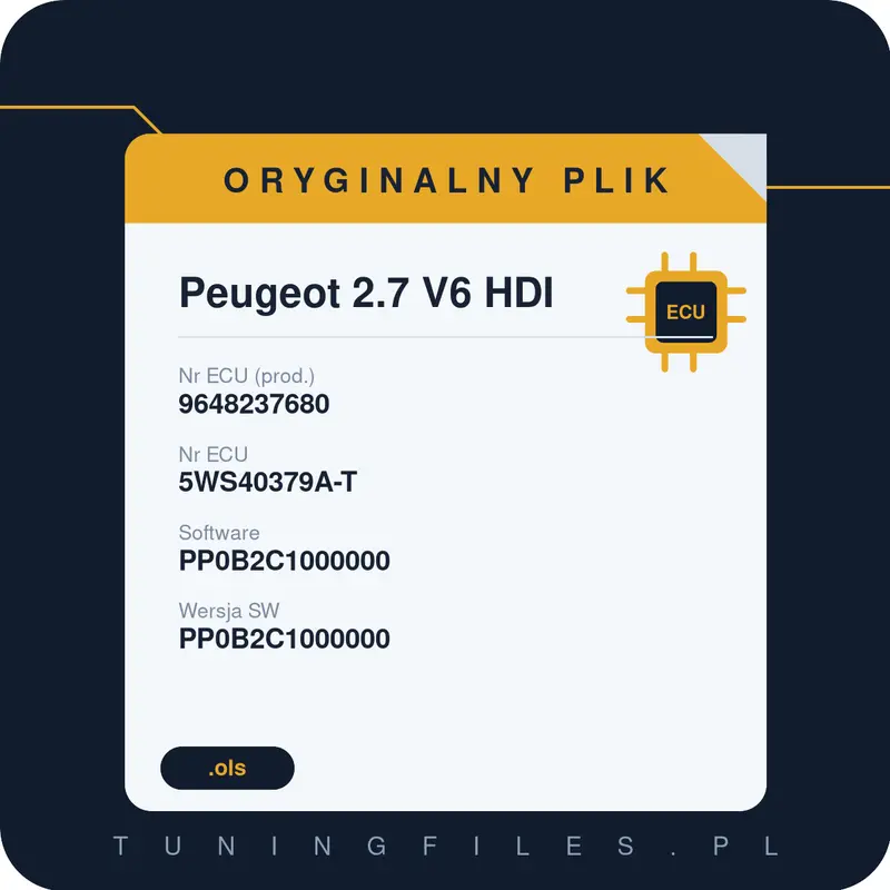Oryginalny plik Peugeot 2.7 V6 HDI 9648237680 5WS40379A-T PP0B2C1000000 PP0B2C1000000
