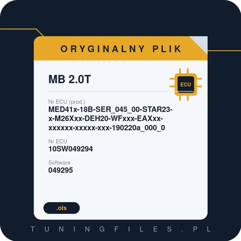 Oryginalny plik MB 2.0T MED41x-18B-SER_045_00-STAR23-x-M26Xxx-DEH20-WFxxx-EAXxx-xxxxxx-xxxxx-xxx-190220a_000_0 10SW049294 049295 10SW049295