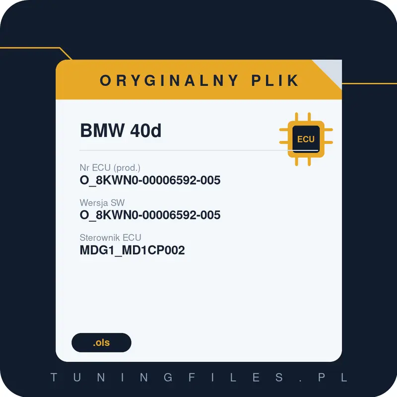 Oryginalny plik BMW 40d O_8KWN0-00006592-005 O_8KWN0-00006592-005