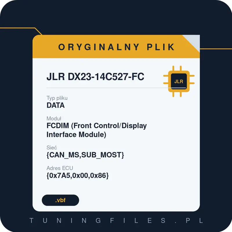 Oryginalny plik JLR DX23-14C527-FC DATA