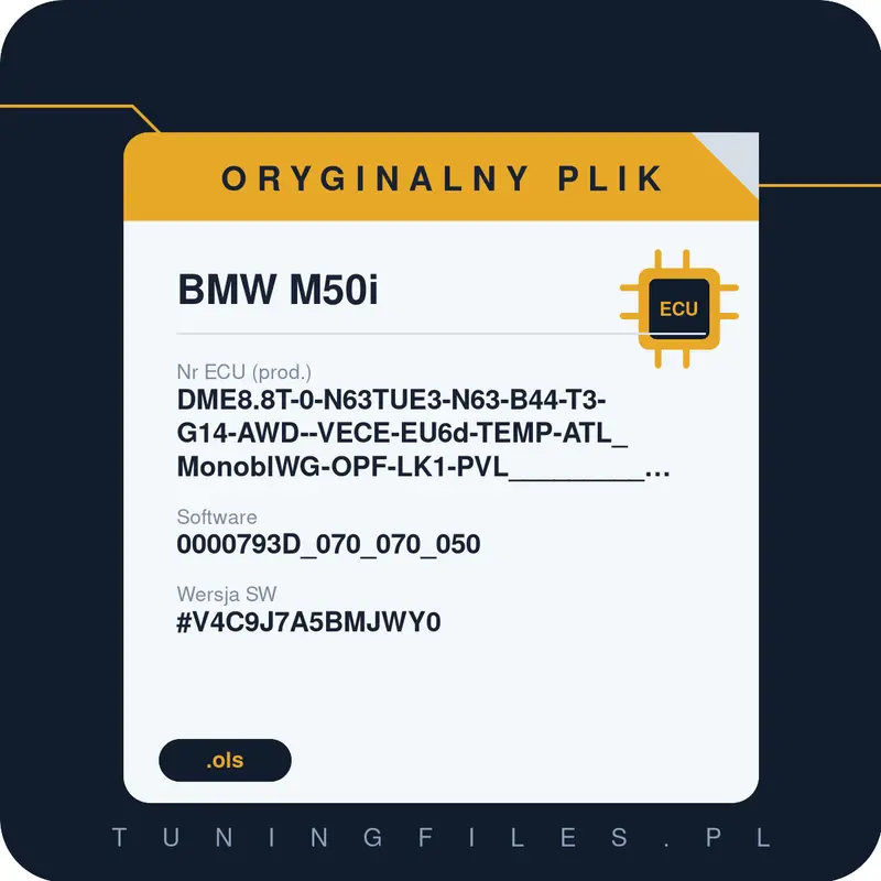 Oryginalny plik BMW M50i DME8.8T-0-N63TUE3-N63-B44-T3-G14-AWD--VECE-EU6d-TEMP-ATL_MonoblWG-OPF-LK1-PVL_______________________#V4C9J7A5BMJWY0 0000793D_070_070_050 #V4C9J7A5BMJWY0