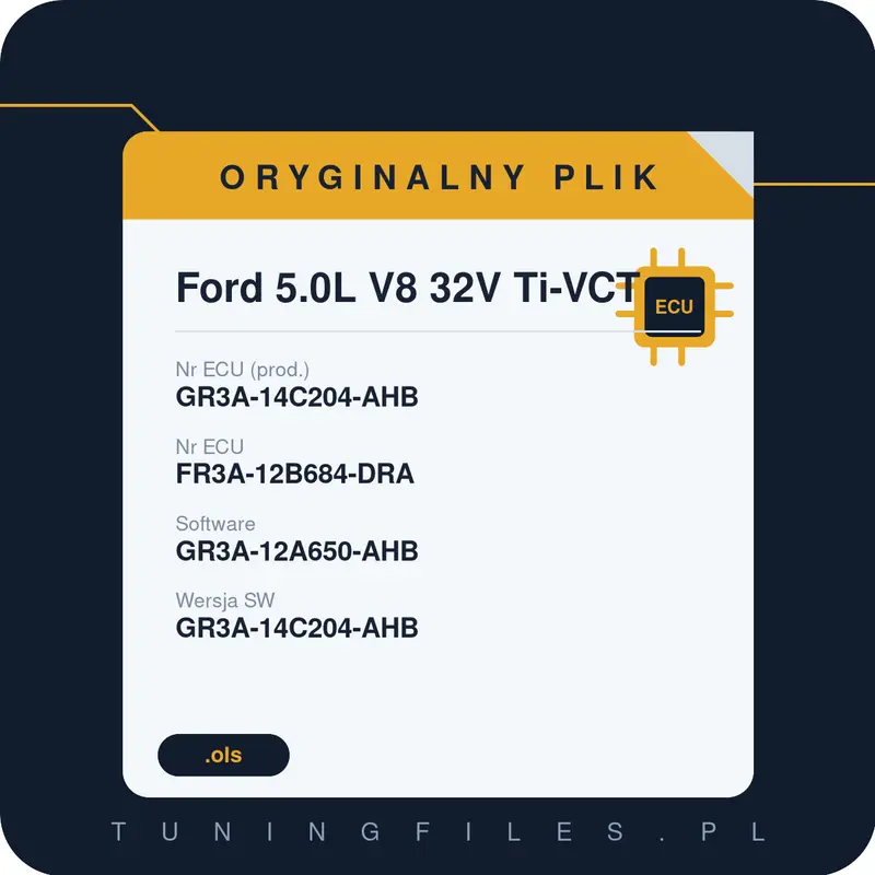 Oryginalny plik Ford 5.0L V8 32V Ti-VCT GR3A-14C204-AHB FR3A-12B684-DRA GR3A-12A650-AHB GR3A-14C204-AHB