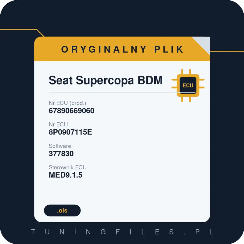 Oryginalny plik Seat Supercopa BDM 67890669060 8P0907115E 377830
