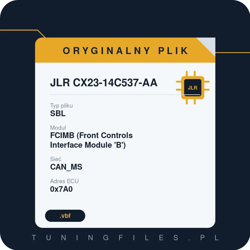Oryginalny plik JLR CX23-14C537-AA SBL