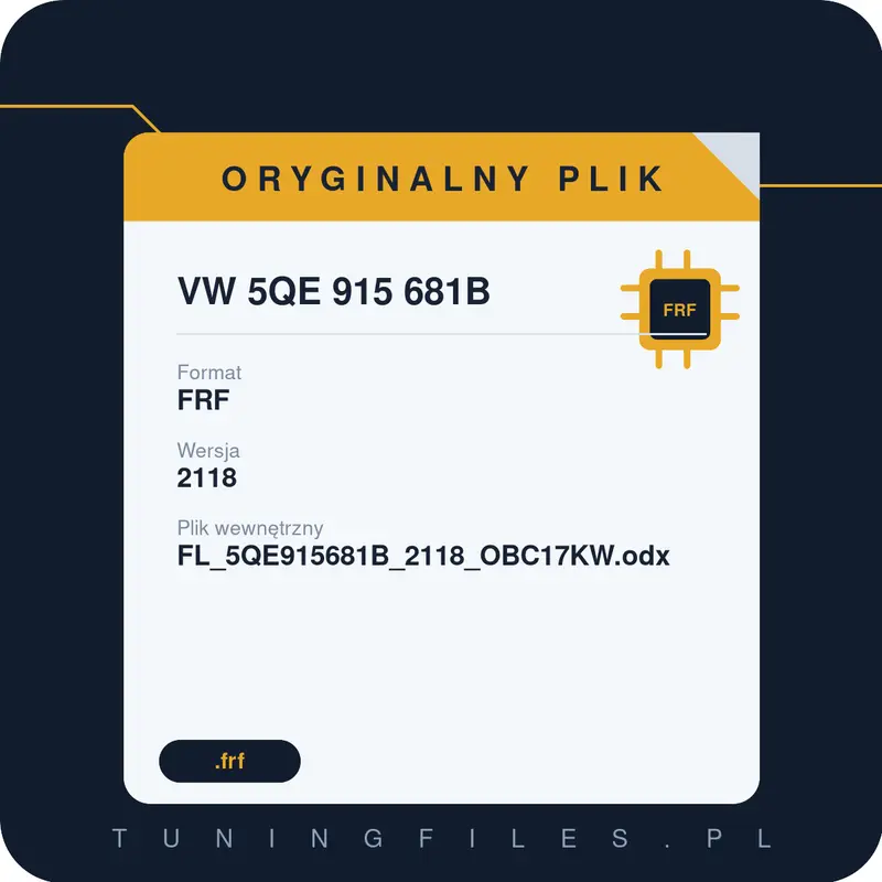 Oryginalny Plik FRF VW 5QE 915 681B 2118