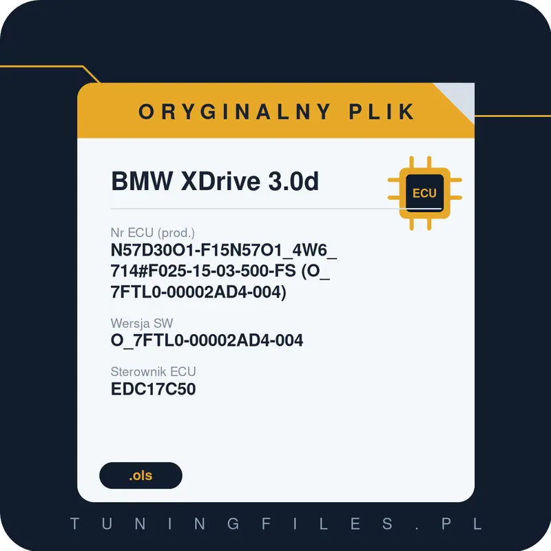 Oryginalny plik BMW XDrive 3.0d N57D30O1-F15N57O1_4W6_714#F025-15-03-500-FS (O_7FTL0-00002AD4-004) O_7FTL0-00002AD4-004