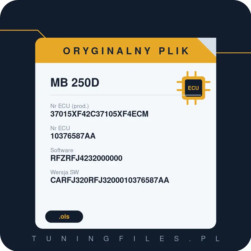 Oryginalny plik MB 250D 37015XF42C37105XF4ECM 10376587AA RFZRFJ4232000000 CARFJ320RFJ3200010376587AA
