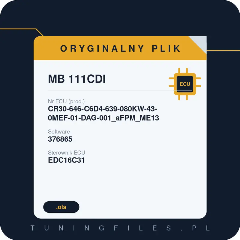 Oryginalny plik MB 111CDI CR30-646-C6D4-639-080KW-43-0MEF-01-DAG-001_aFPM_ME13 376865