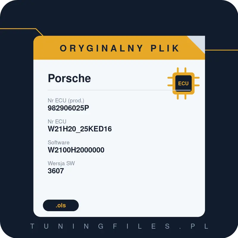 Oryginalny plik Porsche 982906025P W21H20_25KED16 W2100H2000000 3607