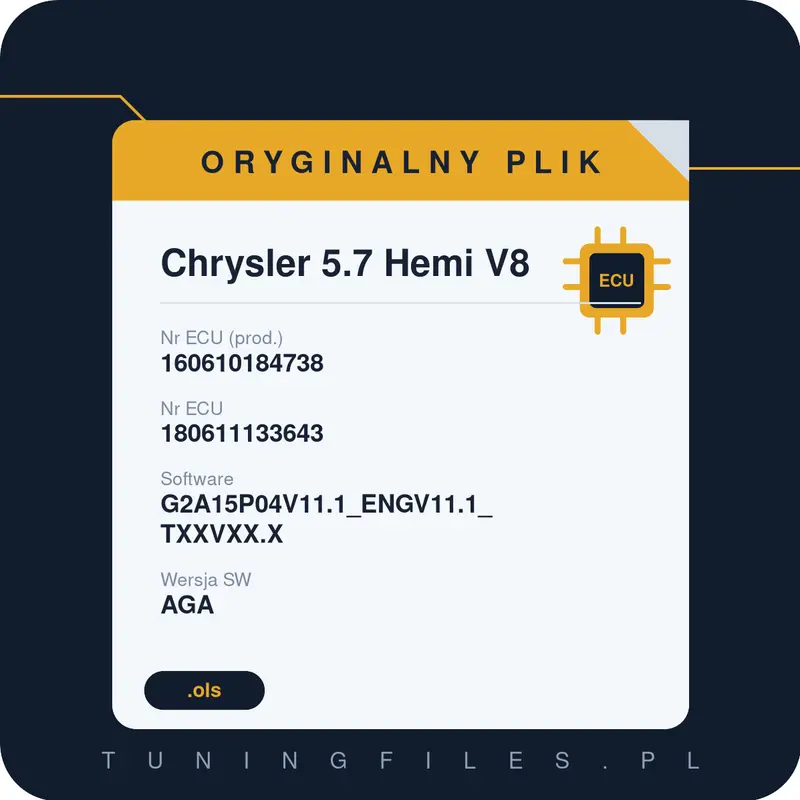 Oryginalny plik Chrysler 5.7 Hemi V8 160610184738 180611133643 G2A15P04V11.1_ENGV11.1_TXXVXX.X AGA