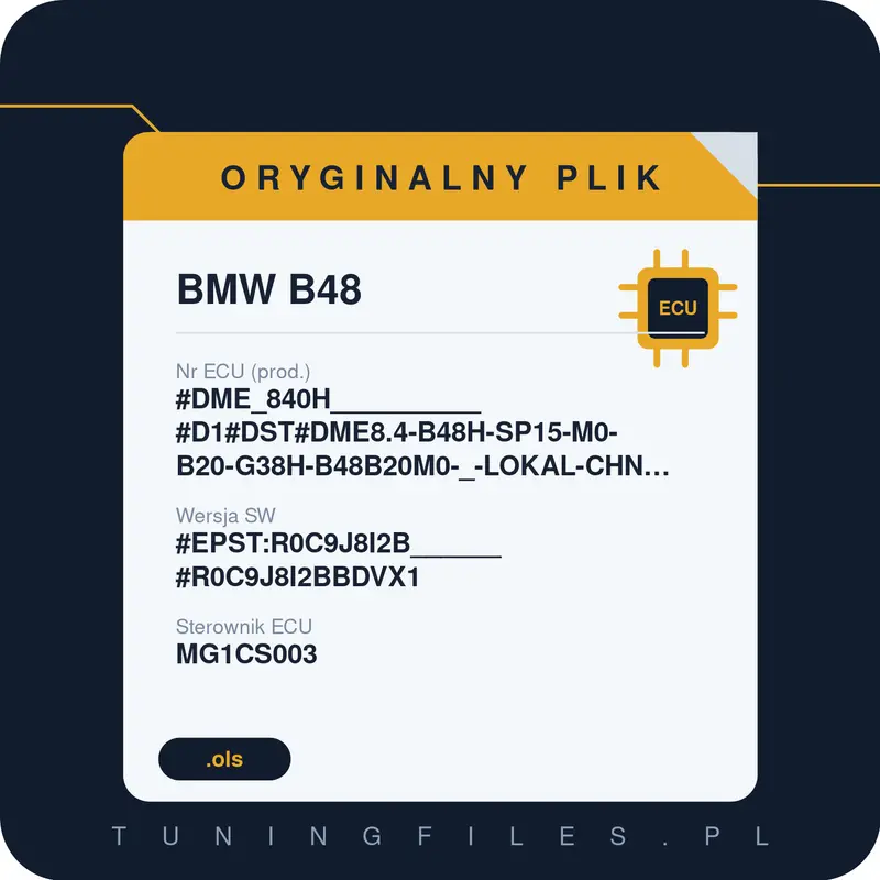 Oryginalny plik BMW B48 #DME_840H__________#D1#DST#DME8.4-B48H-SP15-M0-B20-G38H-B48B20M0-_-LOKAL-CHN-CHN6b-RWD-HO-PVL_____________ #EPST:R0C9J8I2B______#R0C9J8I2BBDVX1