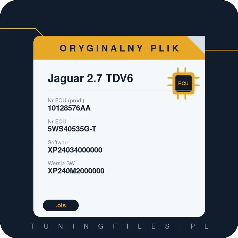 Oryginalny plik Jaguar 2.7 TDV6 10128576AA 5WS40535G-T XP24034000000 XP240M2000000