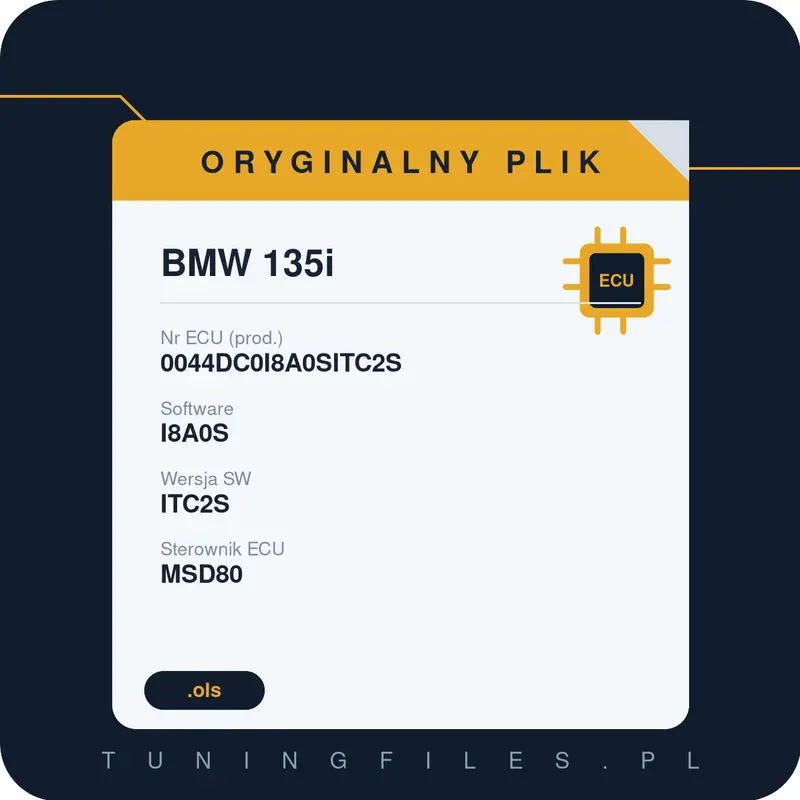 Oryginalny plik BMW 135i 0044DC0I8A0SITC2S I8A0S ITC2S