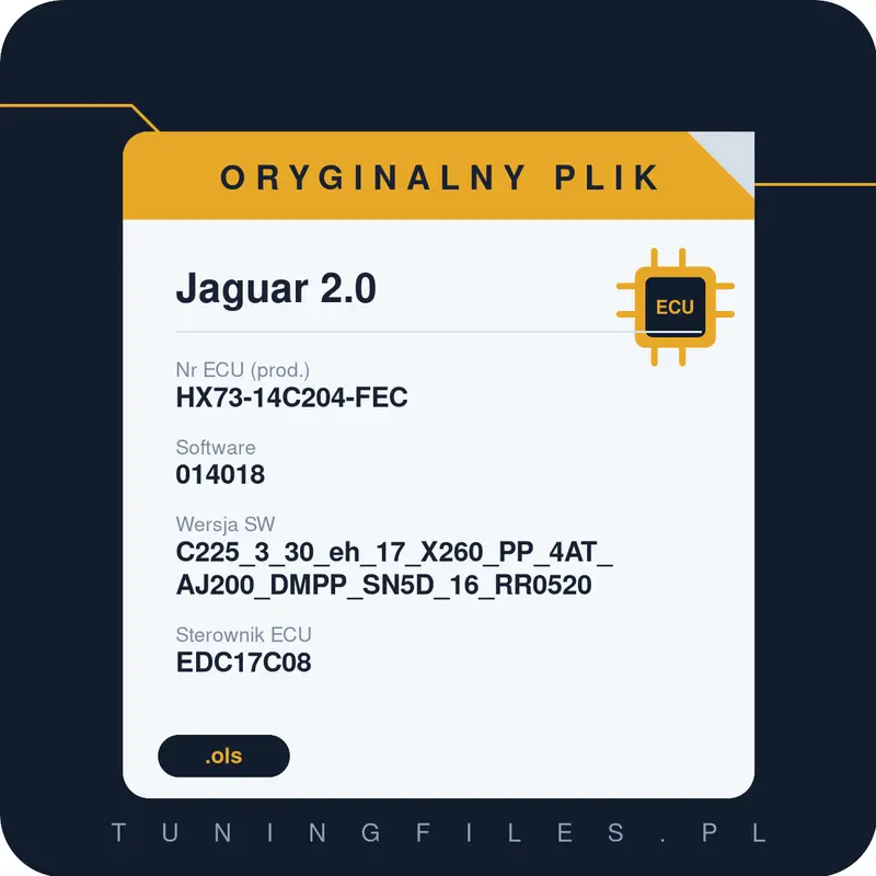 Oryginalny plik Jaguar 2.0 HX73-14C204-FEC 014018 C225_3_30_eh_17_X260_PP_4AT_AJ200_DMPP_SN5D_16_RR0520