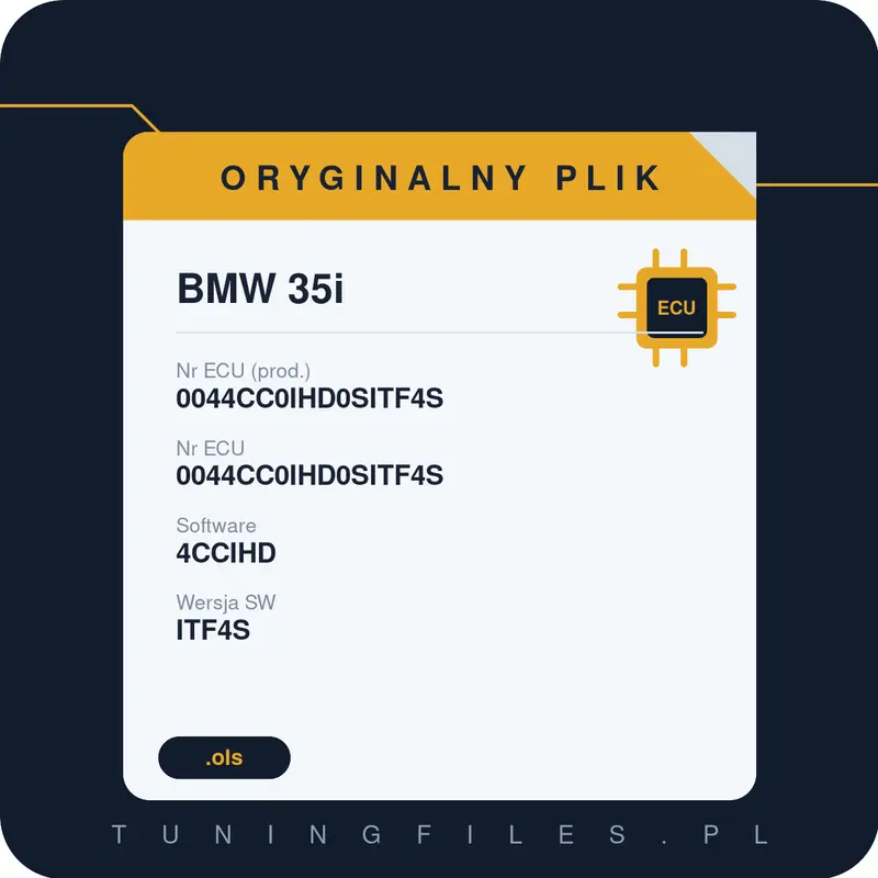 Oryginalny plik BMW 35i 0044CC0IHD0SITF4S 0044CC0IHD0SITF4S 4CCIHD ITF4S
