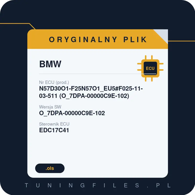 Oryginalny plik BMW N57D30O1-F25N57O1_EU5#F025-11-03-511 (O_7DPA-00000C9E-102) O_7DPA-00000C9E-102