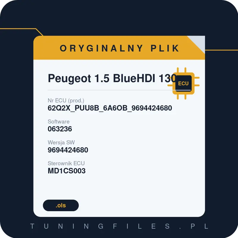 Oryginalny plik Peugeot 1.5 BlueHDI 130 62Q2X_PUU8B_6A6OB_9694424680 063236 9694424680