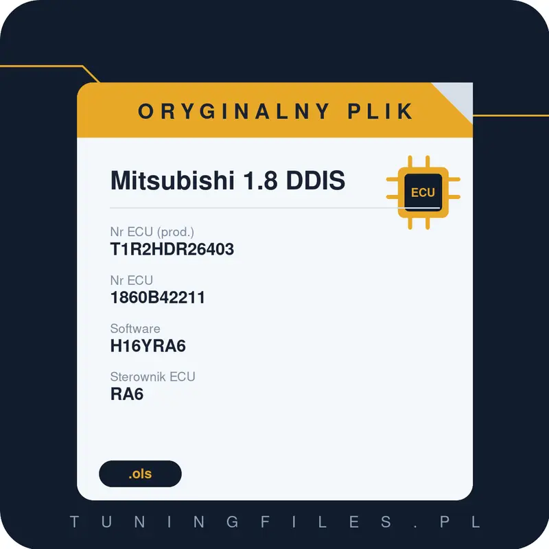 Oryginalny plik Mitsubishi 1.8 DDIS T1R2HDR26403 1860B42211 H16YRA6