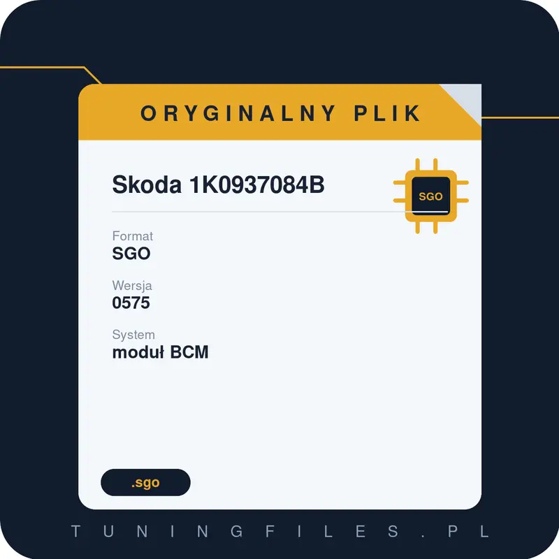 Oryginalny Plik SGO Skoda 1K0937084B 0575