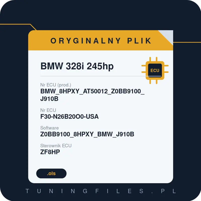 Oryginalny plik BMW 328i 245hp BMW_8HPXY_AT50012_Z0BB9100_J910B F30-N26B20O0-USA Z0BB9100_8HPXY_BMW_J910B