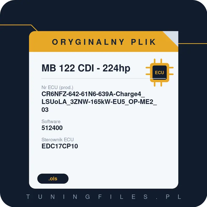 Oryginalny plik MB 122 CDI - 224hp CR6NFZ-642-61N6-639A-Charge4_LSUoLA_3ZNW-165kW-EU5_OP-ME2_03 512400