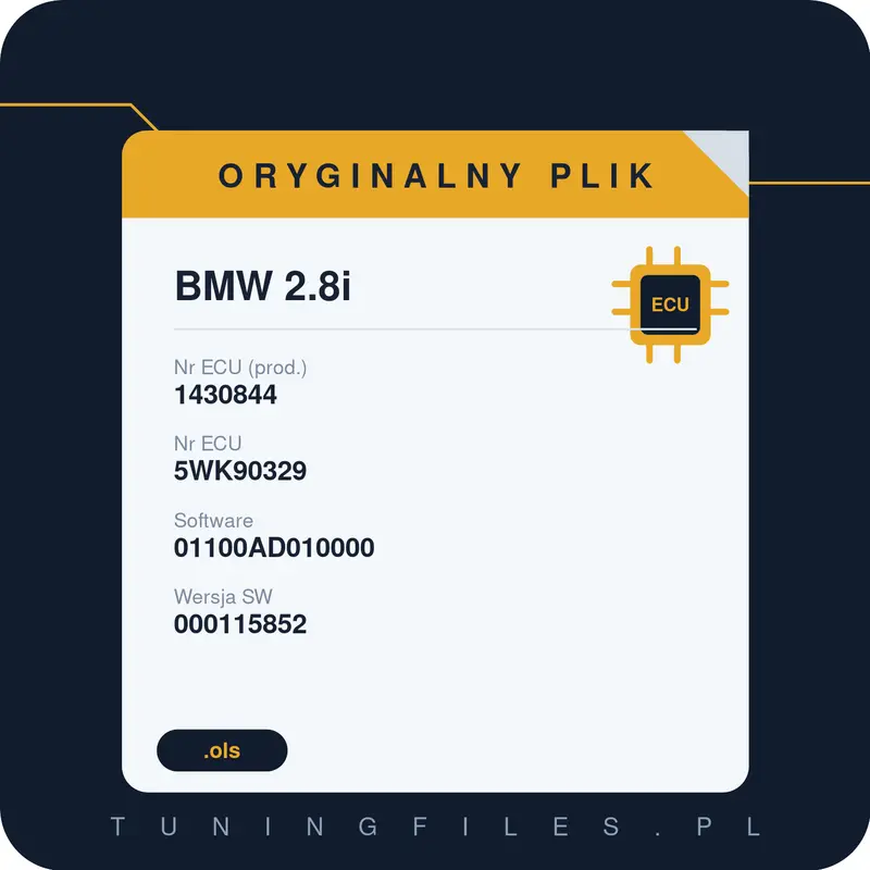 Oryginalny plik BMW 2.8i 1430844 5WK90329 01100AD010000 000115852